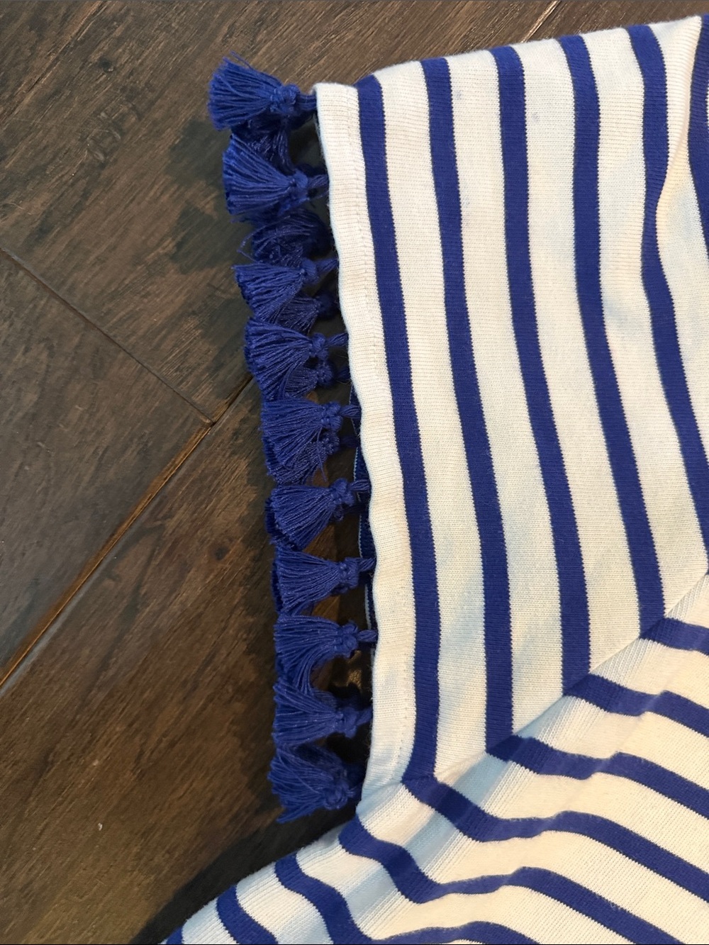 Kate Spade Broome Street Blue & White Striped Dress with Fringe Sleeve Detail - Picture 5 of 8